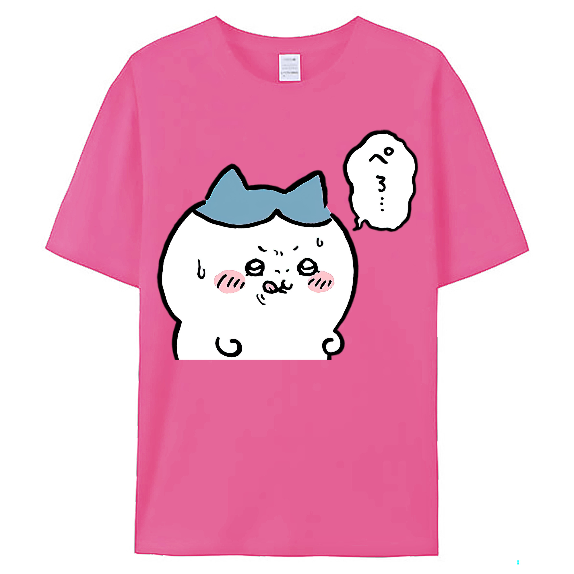 （画像用） ちいかわ ハチワレ Chii-kawa hachiware レディースカジュアルプリントTシャツ（綿100％）